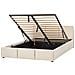 Letto Contenitore Velluto Bousse 160 X 200 Cm Beige Chiaro - Foto miniatura 3