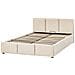 Letto Contenitore Velluto Bousse 160 X 200 Cm Beige Chiaro - Foto miniatura 5