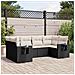 Set Divano da Giardino 6 pz con Cuscini Nero in Polyrattan - Foto miniatura 3