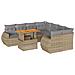 Set Divano Da Giardino 9 Pz Con Cuscini Beige In Polyrattan - Foto miniatura 2