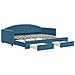Divano Letto Estraibile con Cassetti Blu 90x200 cm in Velluto - Foto miniatura 1
