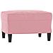 Divano a 3 Posti con Poggiapiedi rosa 180 cm in Velluto - Foto miniatura 5