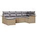 Set di divani da giardino  6 pezzi con cuscini beige in rattan poliestere, Divano da giardino  2 posti con vano per riporre e cuscini beige in rattan poliestere - Foto miniatura 1
