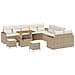 Set Divano da Giardino  13 Pezzi con Cuscini Beige Polyrattan Acacia, Set da Pranzo da Giardino  3 Pezzi con Cuscini Beige Polyrattan Acacia - Foto miniatura 1