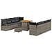 Set Divano da Giardino in 11 Pezzi con Cuscini Grigio Polyrattan Acacia, Divano da Giardino 2 Posti con Cuscini Grigio Polyrattan, Set da Pranzo Giardinaggio in 3 Pezzi con Cuscini Grigio Polyrattan Acacia - Foto miniatura 1