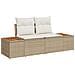 Set Divano da Giardino di 7 Pezzi con Cuscini Beige Rattan Polietilene Acacia - Foto miniatura 4