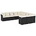 Set Divani da Giardino 11 pz con Cuscini in Polyrattan Nero - Foto miniatura 1