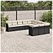 Set Divani da Giardino 11 pz con Cuscini in Polyrattan Nero - Foto miniatura 2