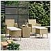 Set Bistrot da Giardino 5 pz Polyrattan e Vetro Temperato Beige - Foto miniatura 2