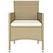 Set Bistrot da Giardino 5 pz Polyrattan e Vetro Temperato Beige - Foto miniatura 5