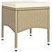 Set Bistrot da Giardino 5 pz Polyrattan e Vetro Temperato Beige - Foto miniatura 6