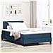 Letto Box Spring con Materasso Blu 120x200 cm Tessuto - Foto miniatura 2