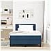 Letto Box Spring con Materasso Blu 120x200 cm Tessuto - Foto miniatura 5