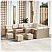 Set Divano da Giardino con cuscino 13 pcs Beige Poly Rattan - Foto miniatura 2