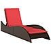 Lettino Prendisole con Cuscino Marrone 60x205x73 cm in Polyrattan - Foto miniatura 1