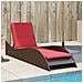 Lettino Prendisole con Cuscino Marrone 60x205x73 cm in Polyrattan - Foto miniatura 2