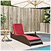 Lettino Prendisole con Cuscino Marrone 60x205x73 cm in Polyrattan - Foto miniatura 3