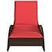 Lettino Prendisole con Cuscino Marrone 60x205x73 cm in Polyrattan - Foto miniatura 4