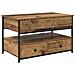 Tavolino da salotto con cassetto Legno vecchio 85 x 50 x 50 cm - Foto miniatura 1