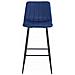 Sgabello POZZA in velluto blu navy con gambe nere x2 - Foto miniatura 3