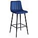 Sgabello POZZA in velluto blu navy con gambe nere x2 - Foto miniatura 2