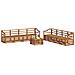 Set divani 9 pcs Naturale Legno di Acacia Massello - Foto miniatura 3