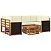 Set di divani da esterno con cuscino 7 pcs Naturale e Crema - Foto miniatura 1