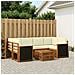 Set di divani da esterno con cuscino 7 pcs Naturale e Crema - Foto miniatura 2