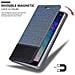 Custodia Compatibile Con Samsung Galaxy A6 Plus 2018 In Blu Scuro Nero - Coperchio Protettiva Con Chiusura Magnetica, Funzione Stand E Tasca Per Le Carte - Foto miniatura 6
