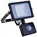 V-tac Pro Vt-10-s Faro Led 10w Ultra Slim Nero Con Sensore Pir Bianco Naturale 4000k Ip65 - Sku 437 - Foto miniatura 1