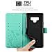 Custodia Compatibile Con Samsung Galaxy Note 9 In Turchese Fiore - Coperchio Protettivo In Design Floreale Con Chiusura Magnetica, Funzione Stand E Slot Per Carte - Foto miniatura 2