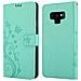 Custodia Compatibile Con Samsung Galaxy Note 9 In Turchese Fiore - Coperchio Protettivo In Design Floreale Con Chiusura Magnetica, Funzione Stand E Slot Per Carte - Foto miniatura 10