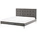 Letto In Velluto Grigio 160 X 200 Cm Ambert - Foto miniatura 1