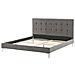 Letto In Velluto Grigio 160 X 200 Cm Ambert - Foto miniatura 6