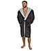 Vestaglie Men Molle Eccellente Con Cappuccio Accappatoio In Grigio O Blu Caldo Uomo Cozy Fleece Accappatoio Biancheria Da Notte Robes Per Uomo Regali Per Gli Uomini (m Nero Carbone)  - Foto miniatura 2