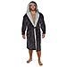Vestaglie Men Molle Eccellente Con Cappuccio Accappatoio In Grigio O Blu Caldo Uomo Cozy Fleece Accappatoio Biancheria Da Notte Robes Per Uomo Regali Per Gli Uomini (m Nero Carbone)  - Foto miniatura 1