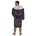 Vestaglie Men Molle Eccellente Con Cappuccio Accappatoio In Grigio O Blu Caldo Uomo Cozy Fleece Accappatoio Biancheria Da Notte Robes Per Uomo Regali Per Gli Uomini (m Nero Carbone)  - Foto miniatura 3