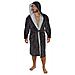 Vestaglie Men Molle Eccellente Con Cappuccio Accappatoio In Grigio O Blu Caldo Uomo Cozy Fleece Accappatoio Biancheria Da Notte Robes Per Uomo Regali Per Gli Uomini (m Nero Carbone)  - Foto miniatura 4