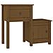 Comodino Miele 79,5x38x65,5 Cm In Legno Massello Di Pino - Foto miniatura 2