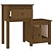 Comodino Miele 79,5x38x65,5 Cm In Legno Massello Di Pino - Foto miniatura 3