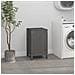 Contenitore Per Bucato Grigio 44x44x76 Cm Legno Massello Pino - Foto miniatura 3