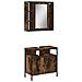 Set Mobili Da Bagno 2 Pz Rovere Fumo In Legno Multistrato - Foto miniatura 2