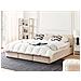 Letto Contenitore Velluto Bousse 180 X 200 Cm Beige Chiaro - Foto miniatura 1