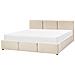 Letto Contenitore Velluto Bousse 180 X 200 Cm Beige Chiaro - Foto miniatura 2