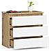 Comodino CL3, 3 cassetti, 60x35x57 cm, Colore Quercia Artisan e Bianco - Foto miniatura 2