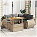 Set Divano Da Giardino 5 Pz Con Cuscini Beige In Polyrattan - Foto miniatura 2