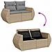 Set Divano Da Giardino 5 Pz Con Cuscini Beige In Polyrattan - Foto miniatura 5