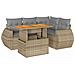 Set Divano Da Giardino 5 Pz Con Cuscini Beige In Polyrattan - Foto miniatura 1
