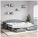 Divano Letto Estraibile Cassetti Grigio Chiaro 90x200cm Tessuto - Foto miniatura 2