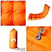 Materasso Campeggio Autogonfiabile Cuscini 1 Persona Arancio - Foto miniatura 5